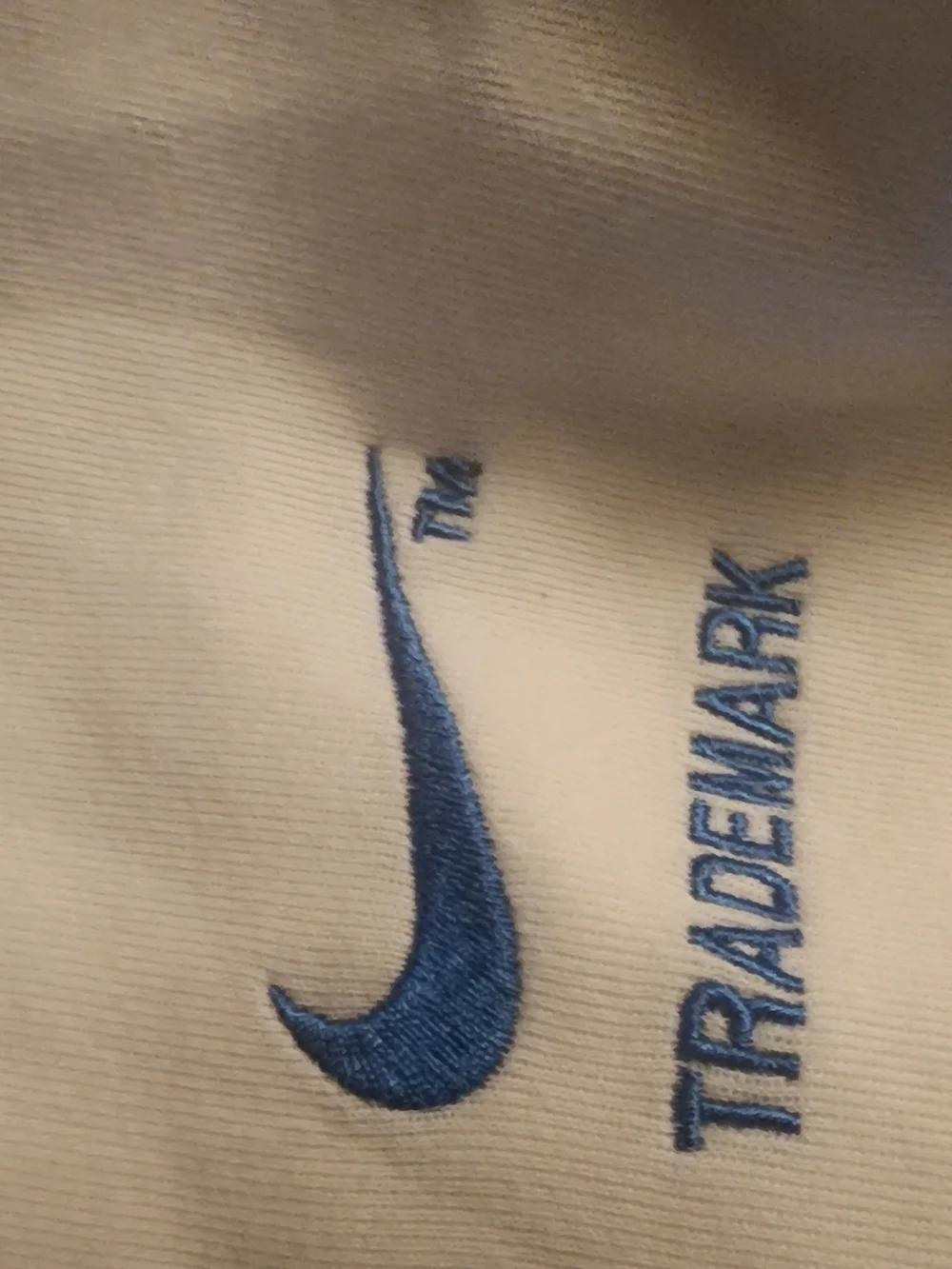 Nike White Hoodie with Blue Swoosh and Trademark Embroidery